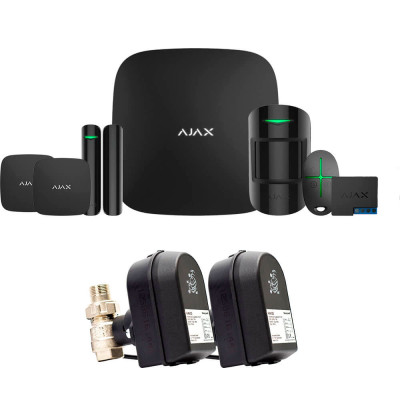 Ajax StarterKit Plus + LeaksProtect (2од) + WallSwitch (1од) + кран з електроприводом Honeywell 220