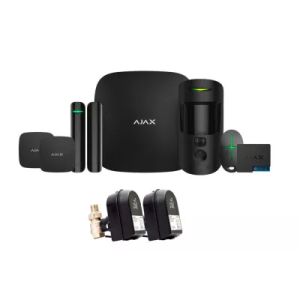 Ajax StarterKit CAM + LeaksProtect (2шт) + WallSwitch + кран з електроприводом Honeywell 220 DUO ДУ3