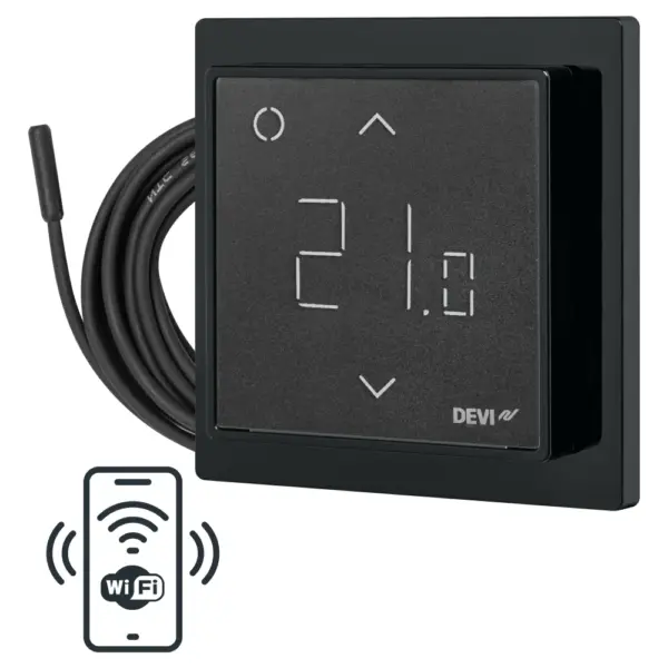 Терморегулятор для теплої підлоги DEVIreg™ Smart - Чорний