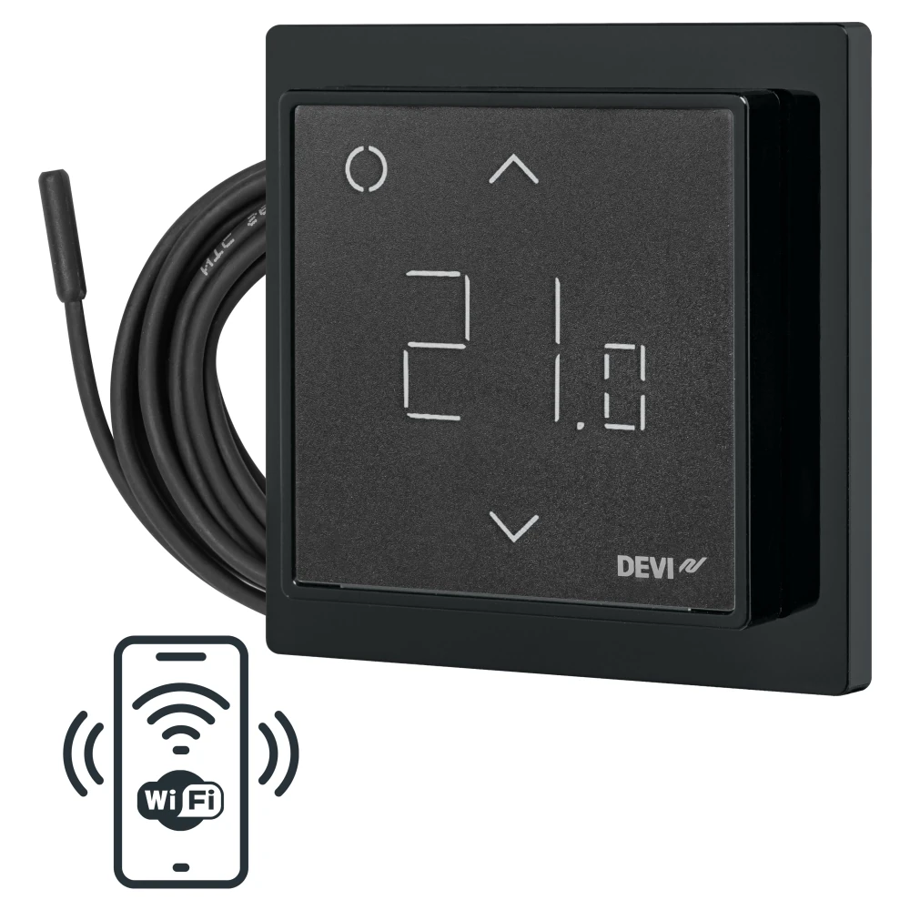 Терморегулятор для теплої підлоги DEVIreg™ Smart - Чорний
