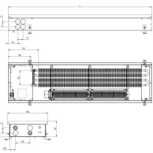 Радіатор опалення вбудований в підлогу Carrera 4SV2 (Black) 2 теп-ка 280.1250.110