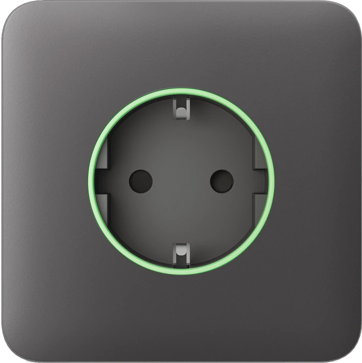 Передня панель для вбудованої розетки Ajax SoloCover (smart) Gray