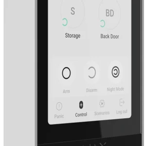 Дротова клавіатура з сенсорним екраном Ajax KeyPad TouchScreen Fibra White