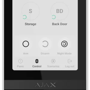 Дротова клавіатура з сенсорним екраном Ajax KeyPad TouchScreen Fibra White
