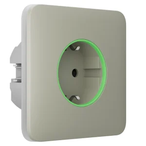 Розумна вбудована розетка з функцією моніторингу споживання електроенергії Ajax Outlet [type F] Jeweller Oyster