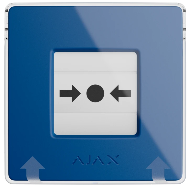 Бездротова програмована кнопка з механізмом скидання Ajax ManualCallPoint Jeweller Blue