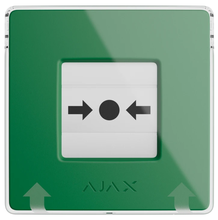 Бездротова програмована кнопка з механізмом скидання Ajax ManualCallPoint Jeweller Green