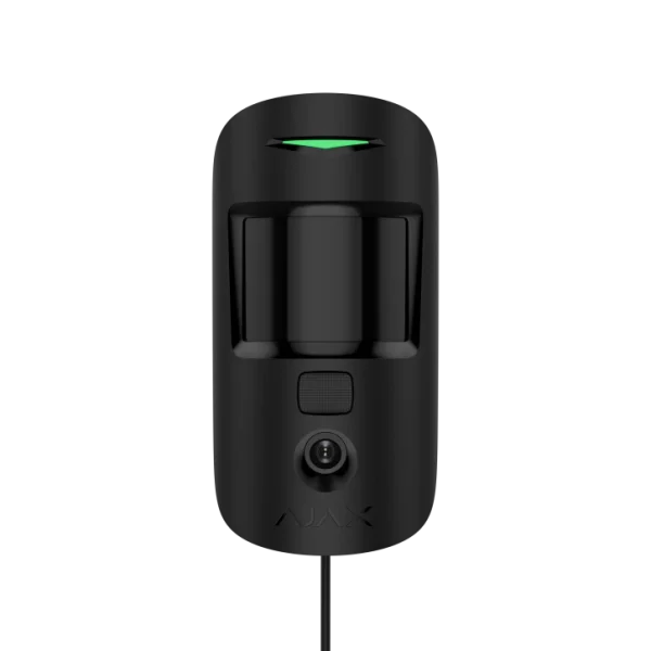 Дротовий датчик руху Ajax MotionCam Fibra (PhOD) з підтримкою фотоверифікації тривог, функцій «Фото за запитом» і «Фото за сценарієм» Black