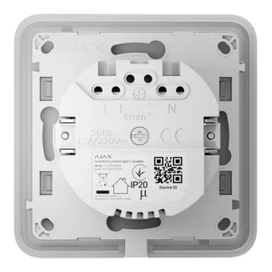 Розумна вбудована розетка з функцією моніторингу споживання електроенергії Ajax Outlet [type F] Jeweller Fog