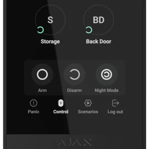 Дротова клавіатура з сенсорним екраном Ajax KeyPad TouchScreen Fibra Black