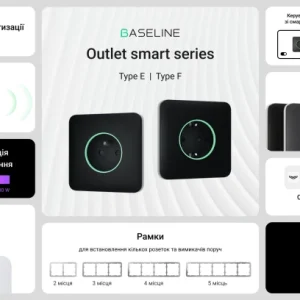 Розумна вбудована розетка з функцією моніторингу споживання електроенергії Ajax Outlet [type F] Jeweller Ivory