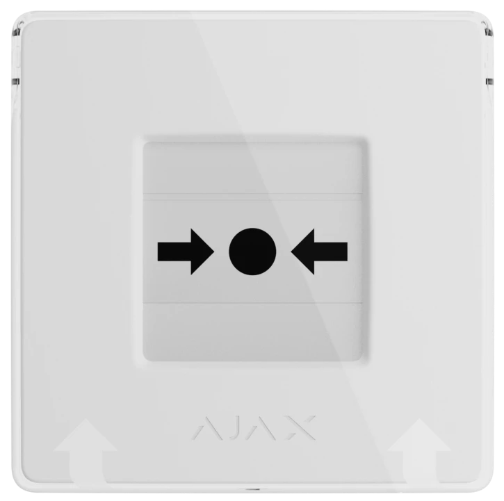 Бездротова програмована кнопка з механізмом скидання Ajax ManualCallPoint Jeweller White