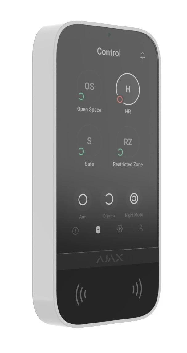 Бездротова клавіатура з сенсорним екраном Ajax KeyPad TouchScreen White