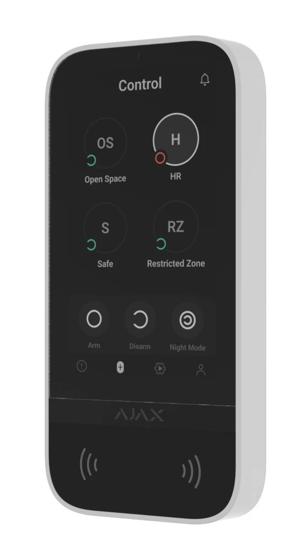 Бездротова клавіатура з сенсорним екраном Ajax KeyPad TouchScreen White