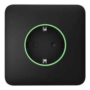 Розумна вбудована розетка з функцією моніторингу споживання електроенергії Ajax Outlet [type F] Jeweller Black