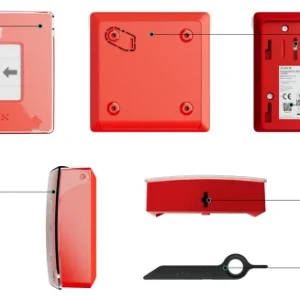 Бездротова настінна кнопка для активації пожежної тривоги вручну Ajax ManualCallPoint (Red)Jeweller (Для житлових обʼєктів)