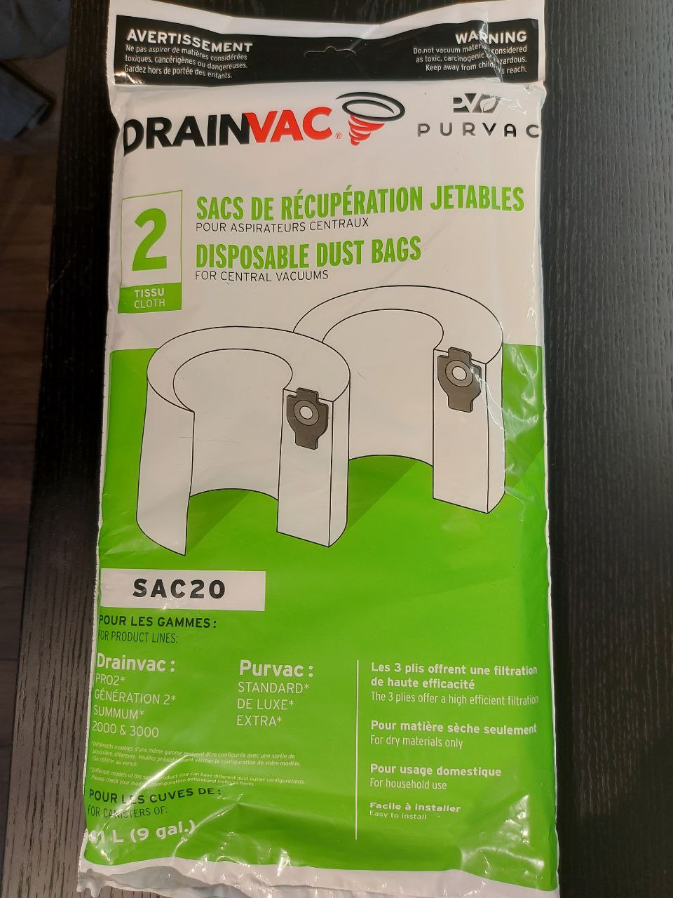 Мішки Drainvac SAC-20 для 2GE