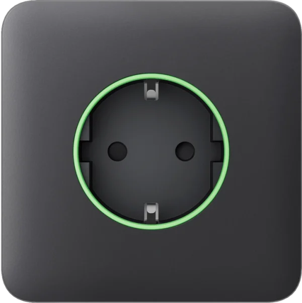 Передня панель для вбудованої розетки Ajax SoloCover (smart) Graphite