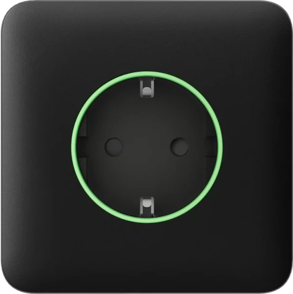 Передня панель для вбудованої розетки Ajax SoloCover (smart) Black