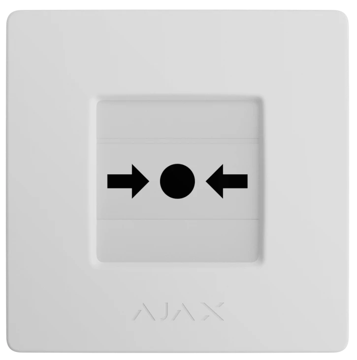 Бездротова програмована кнопка з механізмом скидання Ajax ManualCallPoint Jeweller White