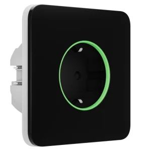 Розумна вбудована розетка з функцією моніторингу споживання електроенергії Ajax Outlet [type F] Jeweller Black