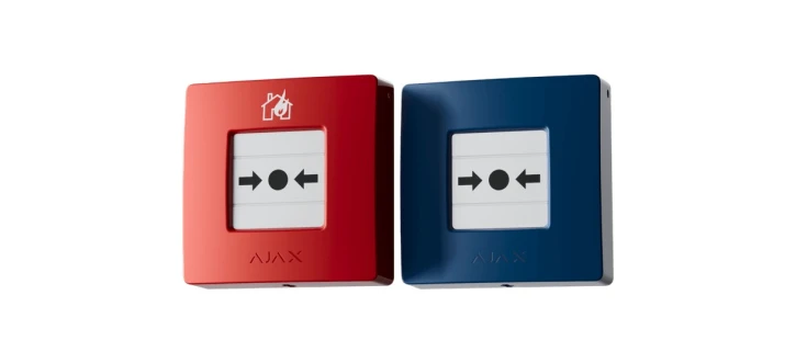 Бездротова настінна кнопка для активації пожежної тривоги вручну Ajax ManualCallPoint (Red)Jeweller (Для житлових обʼєктів)