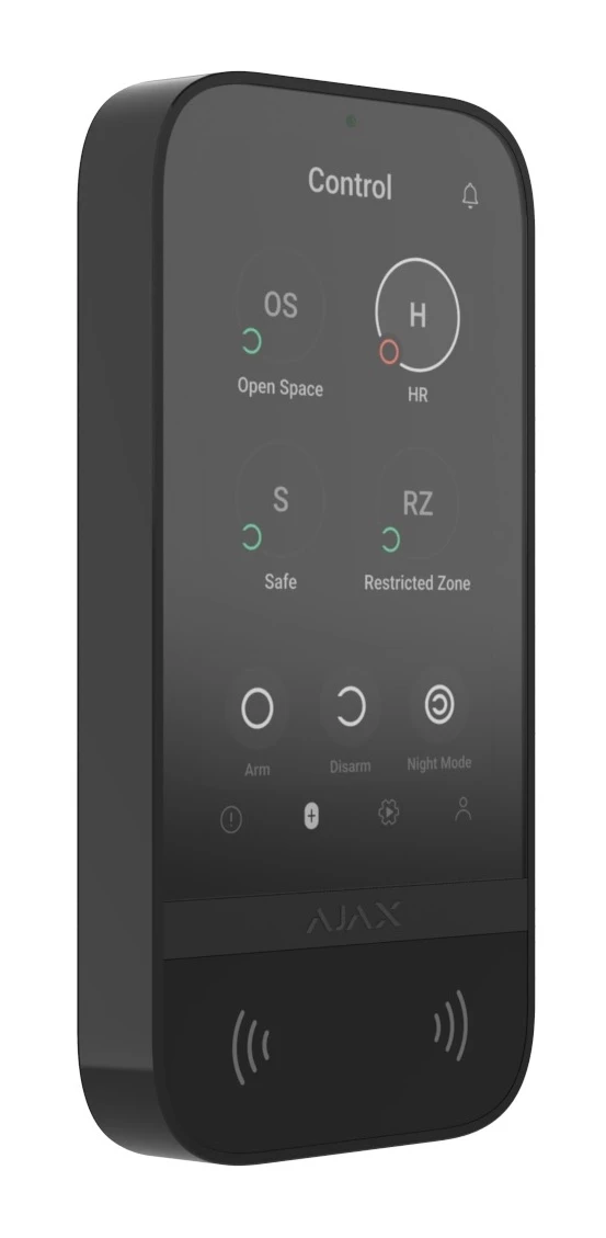 Бездротова клавіатура з сенсорним екраном Ajax KeyPad TouchScreen Black