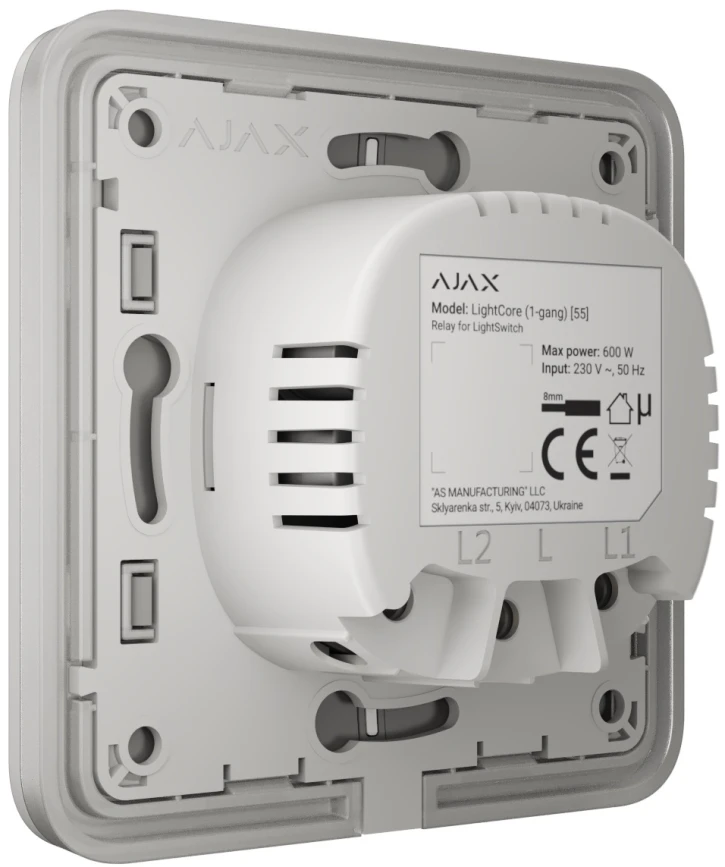 Вимикач Ajax LightSwitch 1-клавішний White