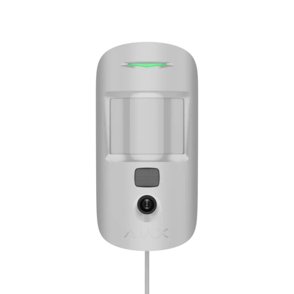 Дротовий датчик руху Ajax MotionCam Fibra (PhOD) з підтримкою фотоверифікації тривог, функцій «Фото за запитом» і «Фото за сценарієм» White