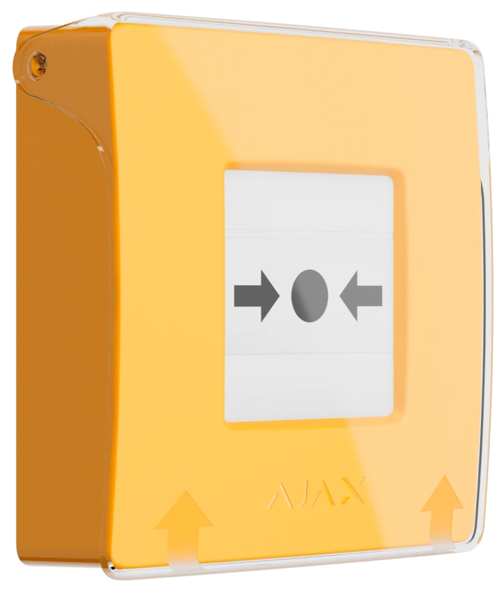 Бездротова програмована кнопка з механізмом скидання Ajax ManualCallPoint Jeweller Yellow