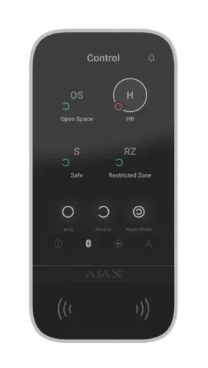 Бездротова клавіатура з сенсорним екраном Ajax KeyPad TouchScreen White