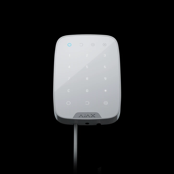 Дротова сенсорна клавіатура Ajax KeyPad Fibra White
