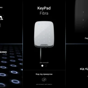 Дротова сенсорна клавіатура Ajax KeyPad Fibra White