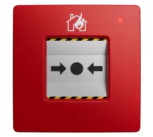 Бездротова настінна кнопка для активації пожежної тривоги вручну Ajax ManualCallPoint (Red)Jeweller (Для житлових обʼєктів)