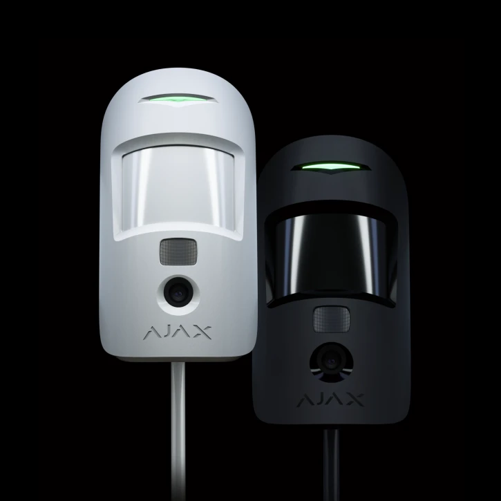 Дротовий датчик руху з фотоверифікацією Ajax MotionCam Fibra White