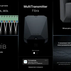 Модуль інтеграції сторонніх дротових пристроїв Ajax MultiTransmitter Fibra Black