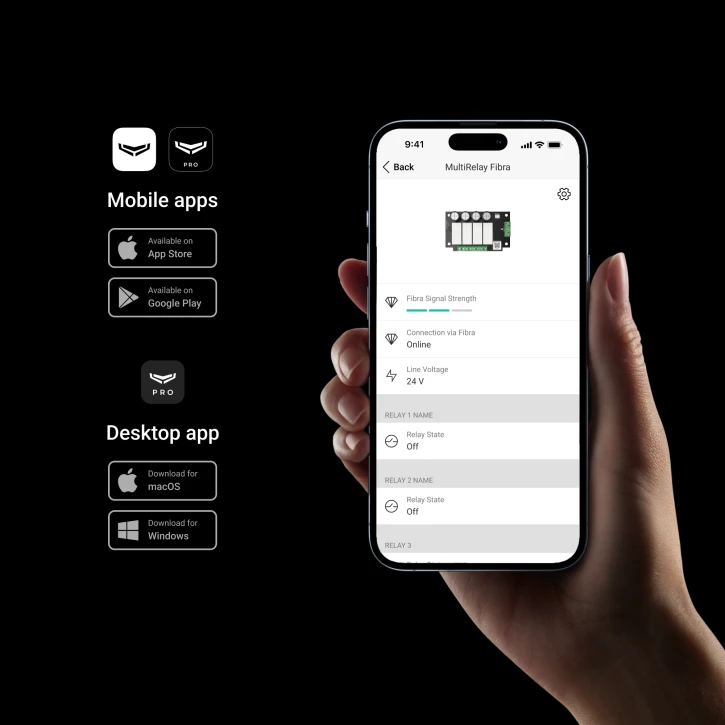 Реле 4-канальне з дистанційним керуванням Ajax MultiRelay Fibra