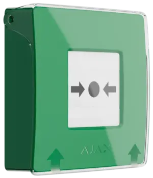Бездротова програмована кнопка з механізмом скидання Ajax ManualCallPoint Jeweller Green
