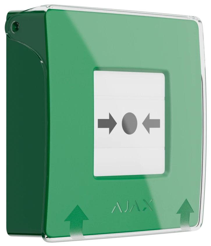 Бездротова програмована кнопка з механізмом скидання Ajax ManualCallPoint Jeweller Green