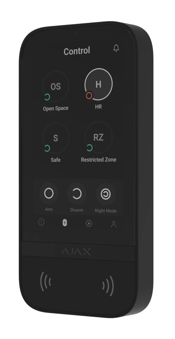 Бездротова клавіатура з сенсорним екраном Ajax KeyPad TouchScreen Black
