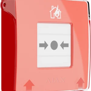 Бездротова настінна кнопка для активації пожежної тривоги вручну Ajax ManualCallPoint (Red)Jeweller (Для житлових обʼєктів)