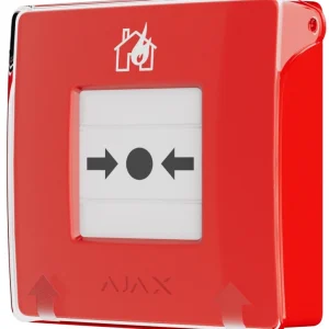 Бездротова настінна кнопка для активації пожежної тривоги вручну Ajax ManualCallPoint (Red)Jeweller (Для житлових обʼєктів)
