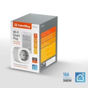 Розетка розумна з Wi-Fi ColorWay CW-SP1A-PTM одинарна з моніторингом енергії