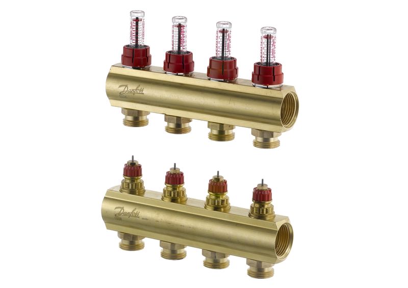 DANFOSS РОЗПОДІЛЬНИК 4+4 з ротаметрами 088U0524