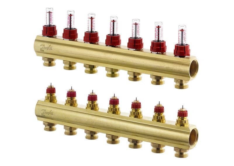 DANFOSS РОЗПОДІЛЬНИК 7+7 з ротаметрами 088U0527