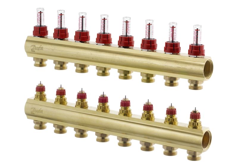 DANFOSS РОЗПОДІЛЬНИК 8+8 з ротаметрами 088U0528