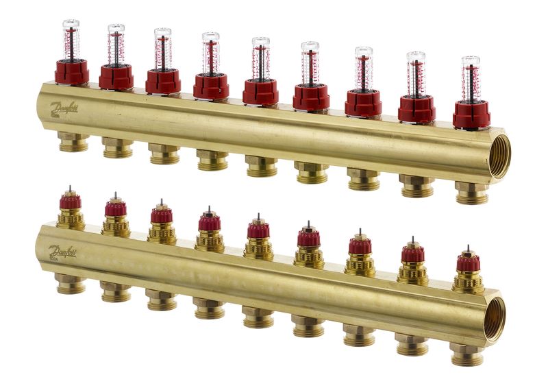 DANFOSS РОЗПОДІЛЬНИК 9+9 з ротаметрами 088U0529