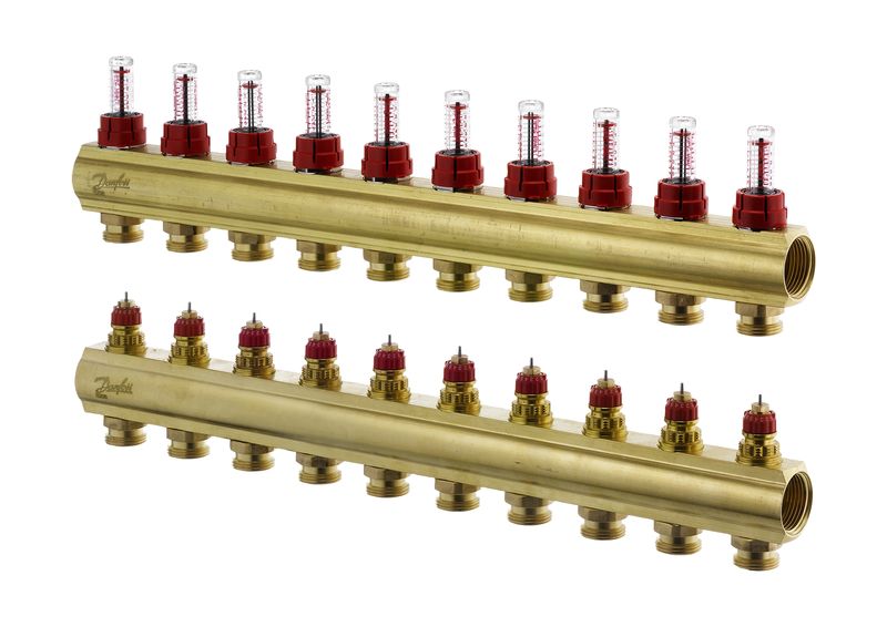 DANFOSS РОЗПОДІЛЬНИК 10+10 з ротаметрами 088U0530