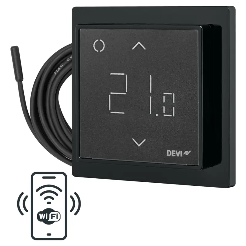 Терморегулятор для теплої підлоги DEVIreg™ Smart - Чорний