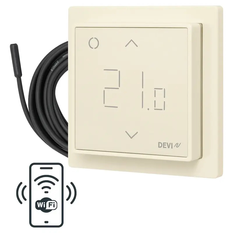 Терморегулятор для теплої підлоги DEVIreg™ Smart - Слонова кістка